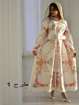 پیراهن کرپ اطلسی ترک